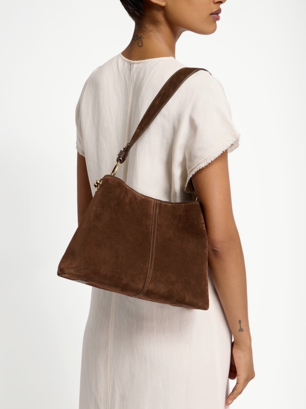 Strathberry Lana Hobo Tote Chocolate Suede